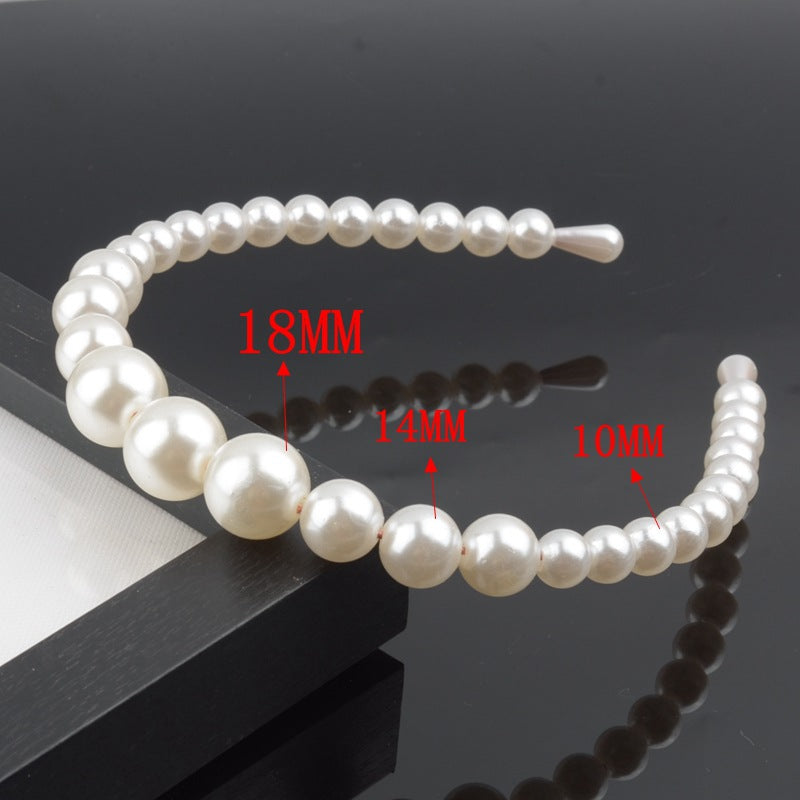 Wholesale Hand-woven imitation pearl headband wrapped headband bridal hair accessories crown bow versatile hairpin female