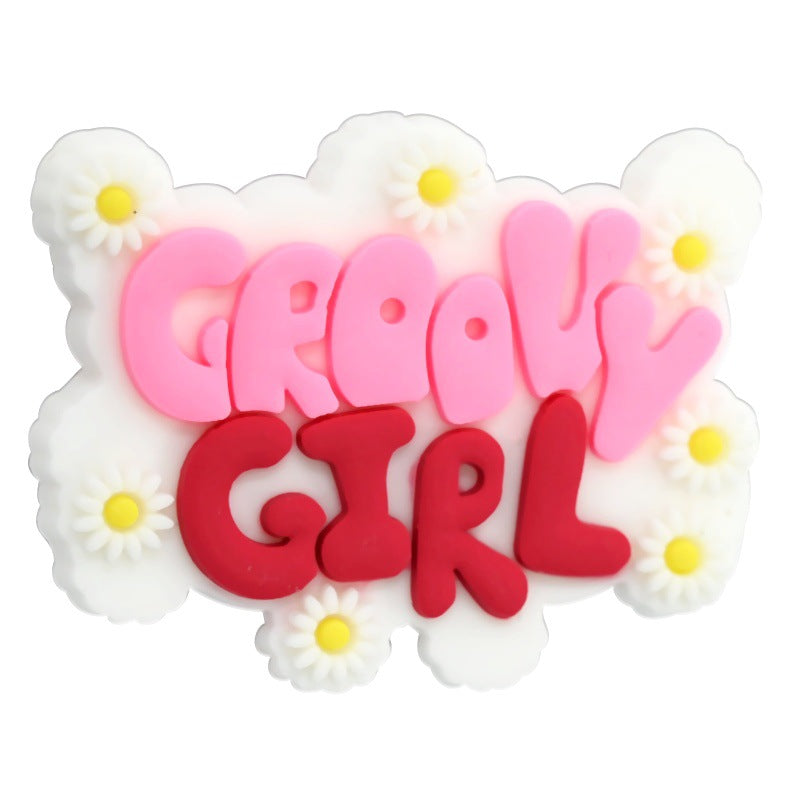 Wholesale Random 10pcs cartoon PVC soft thick patch perforated DIY beads Focal Beads