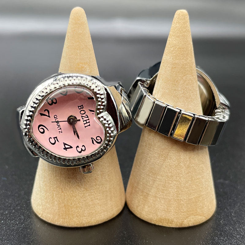 Wholesale [Ring watch]  shell love quartz ring watch trend fashion men' s and women' s watches