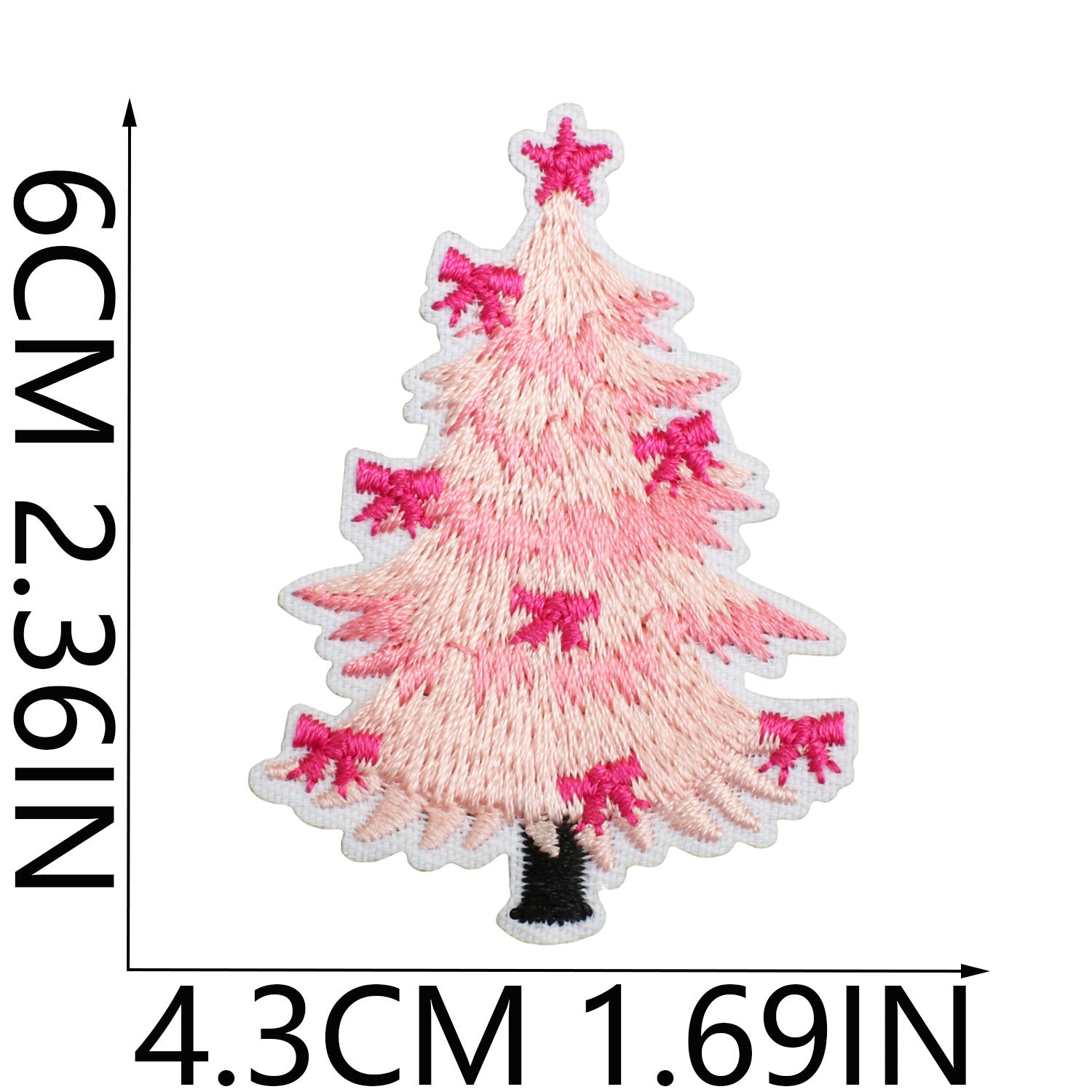 Wholesale Stylish Christmas Tree Embroidered Patch Polyester Thread Iron On Clothing Decoration Gift