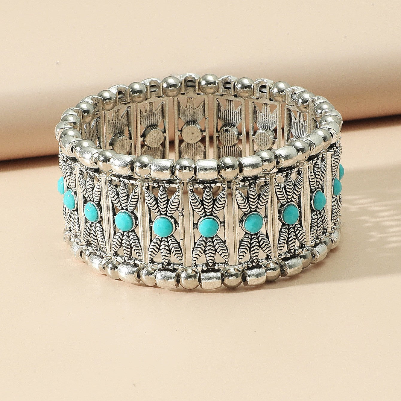 Wholesale Vintage Alloy Turquoise Stretch Bracelet Bohemian Bracelet