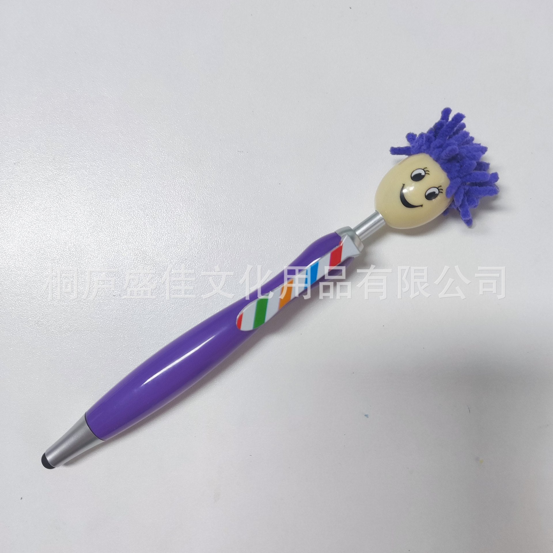 Wholesale Cartoon Plush Doll Mops, Smiling Face, Three in One Touch Ballpoint Pen