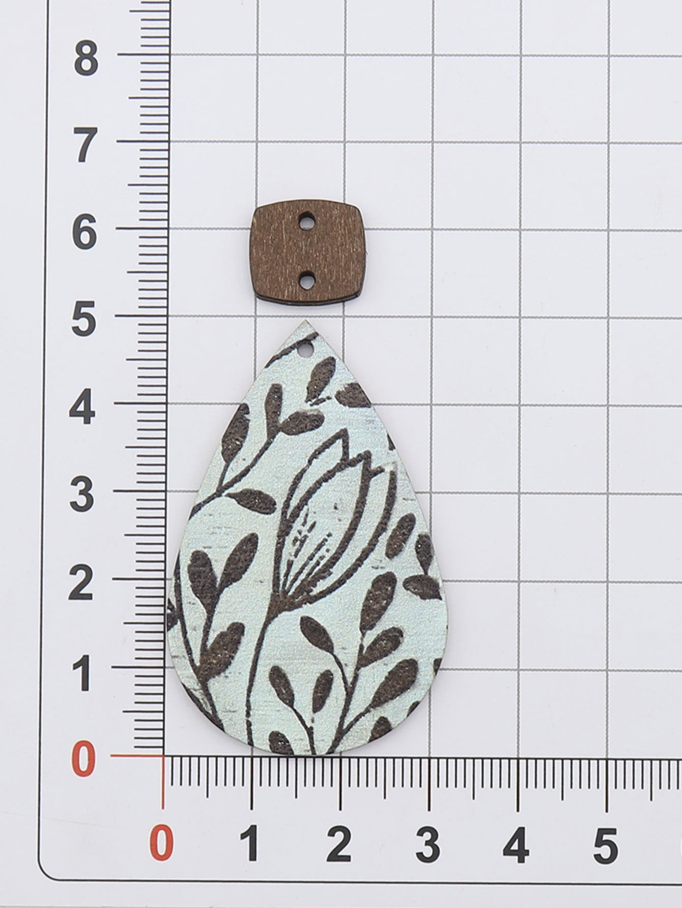 Wholesale Wind Drop Shape Wooden Frame Printing Color Texture  Earrings