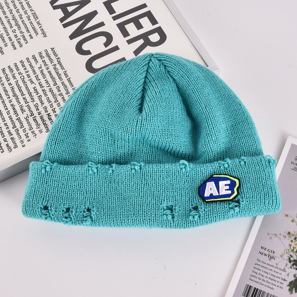 Wholesale Vintage Hole Knitted Melon Skin Hat