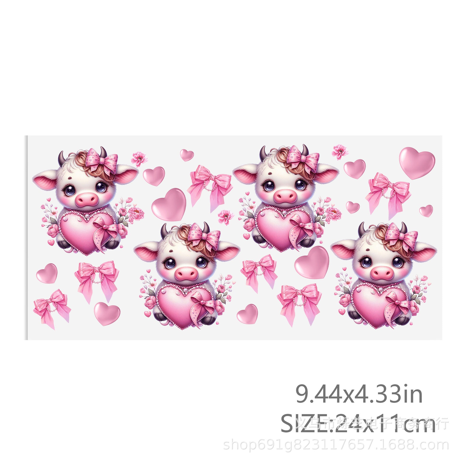 Wholesale Dog Love Valentine' s Day 16oz Cup UV DTF Wraps