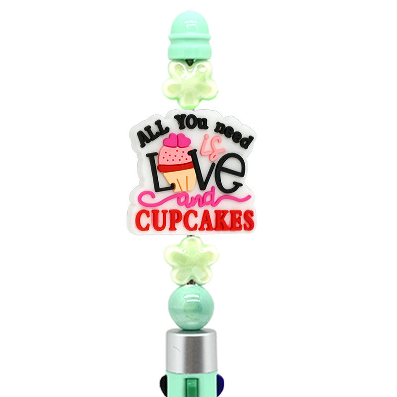 Wholesale Random 100pcs valentine' s day rotatable pen beads