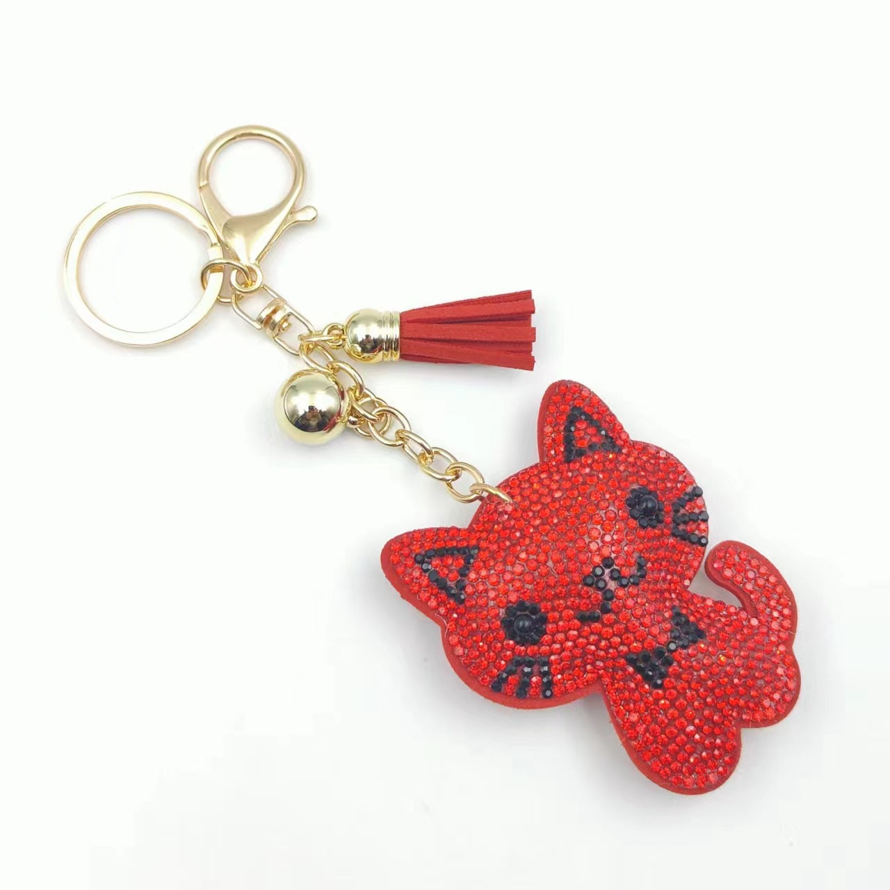 Wholesale 12pcs Creative Cartoon Kitten Diamond Keychain