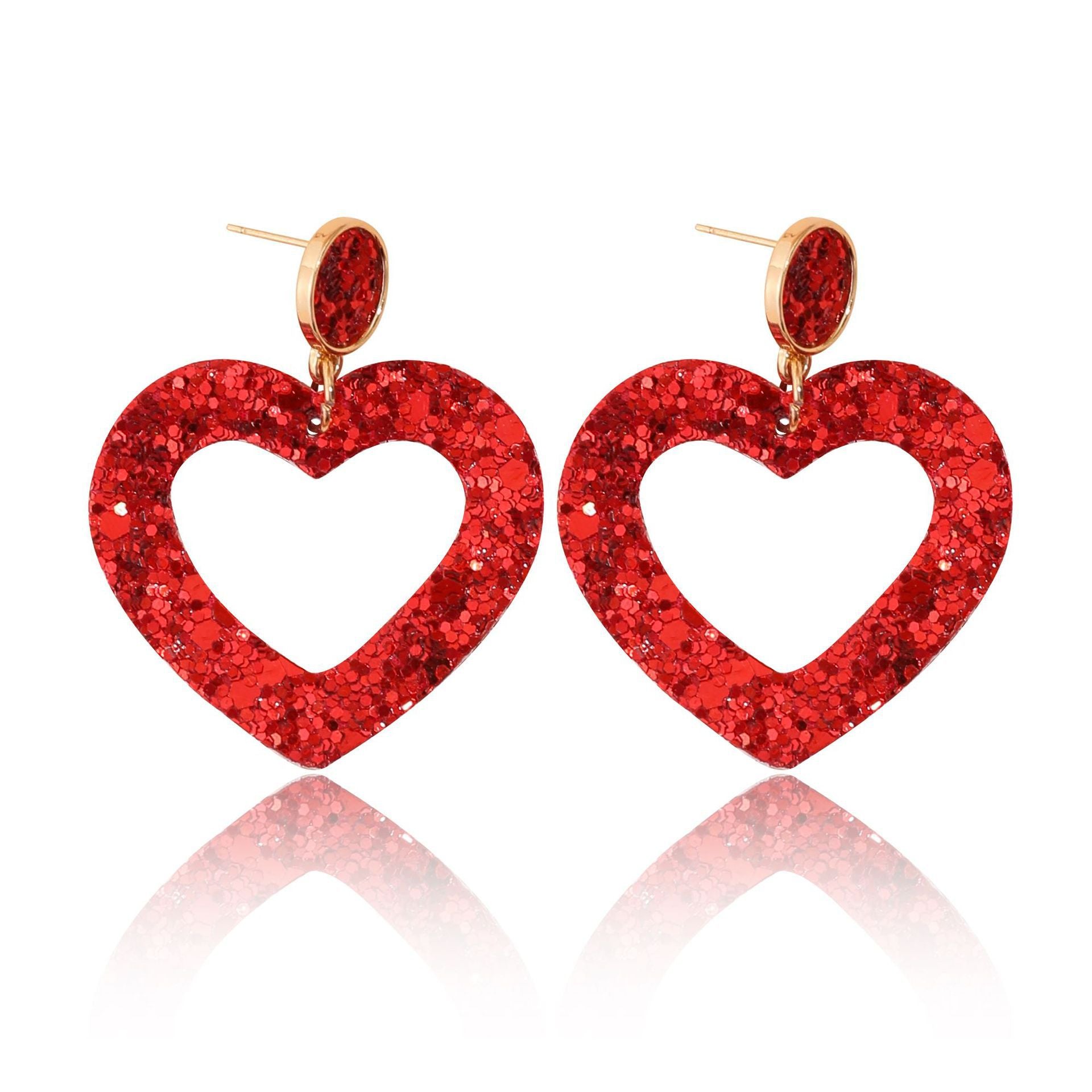 Wholesale Valentine' s Day Love Cherry Wine Glass Earrings