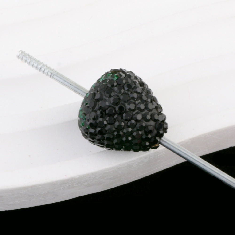 Wholesale 5pcs Colorful Strawberry Ball Diamond Ball Can Thread Straight Holes DIY Beads