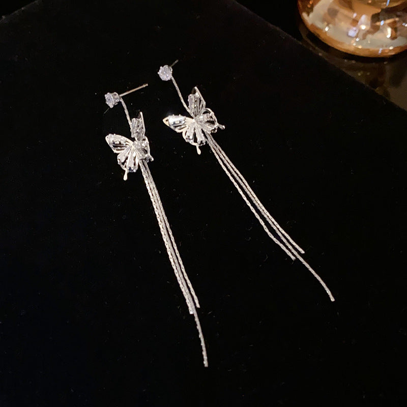 Wholesale Diamond Butterfly Flower Five Pointed Star Tassel Alloy Earrings