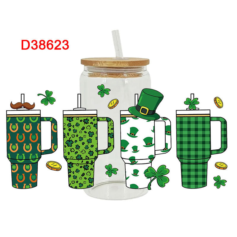 Wholesale UV transfer sticker for glass cups crystal label crystal sticker 16OZ UV DTF WRAPS