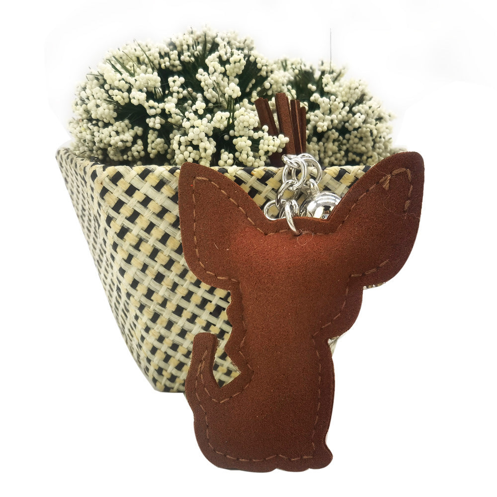 Wholesale 4pcs Creative  Velvet Diamond-encrusted Cartoon Desert Fox Key Chain