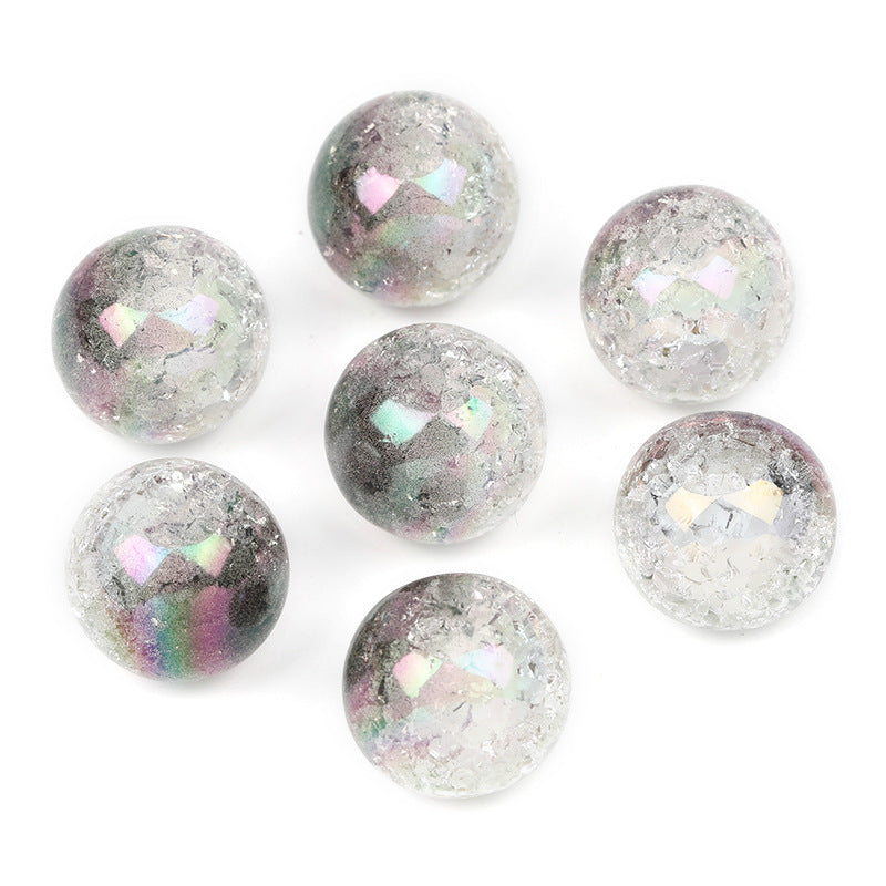 Wholesale Half-hole Acrylic Starry Sky Two-color Crack Burst Beads DIY Hair Circle Beads