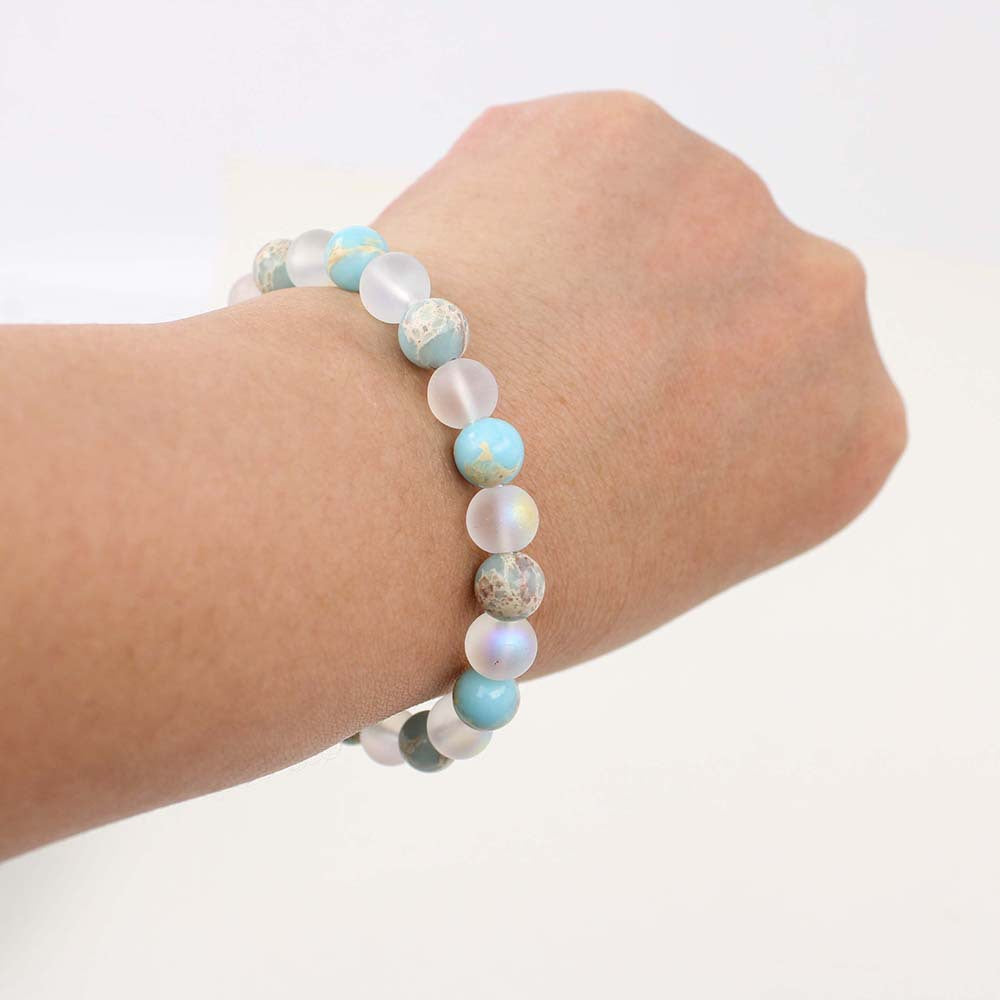 Wholesale   Natural Stone Gradient Glass Bracelet