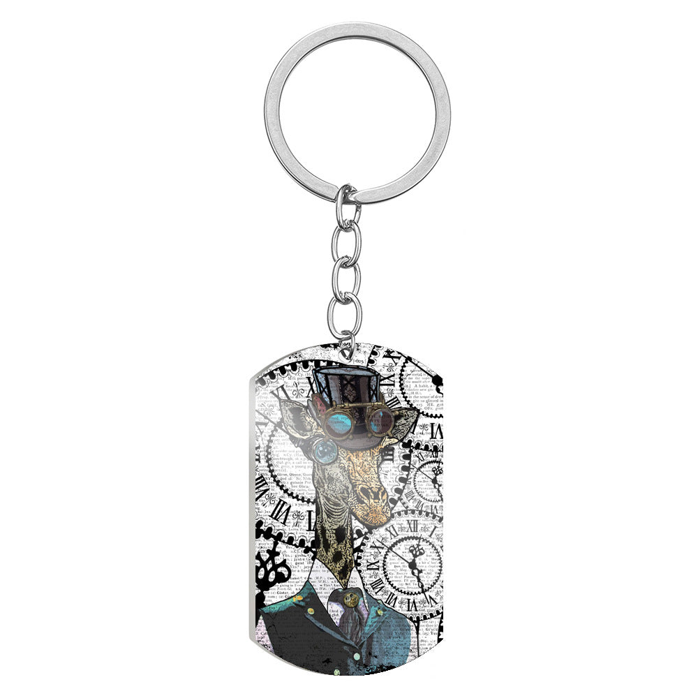 Wholesale Steampunk Retro Mechanical Gear Animal Stainless Steel Keychain