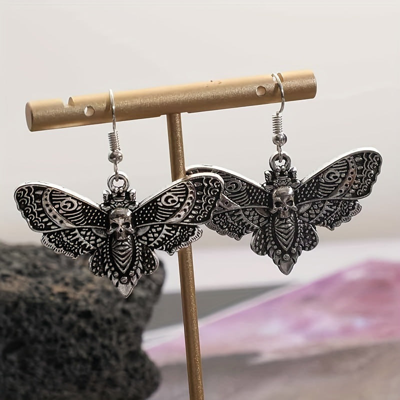 Wholesale Gothic Vintage Butterfly Moth Skull Earrings