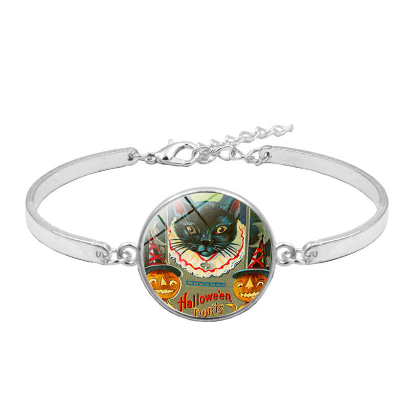 Wholesale Halloween Witch Time Stone Alloy Bracelet