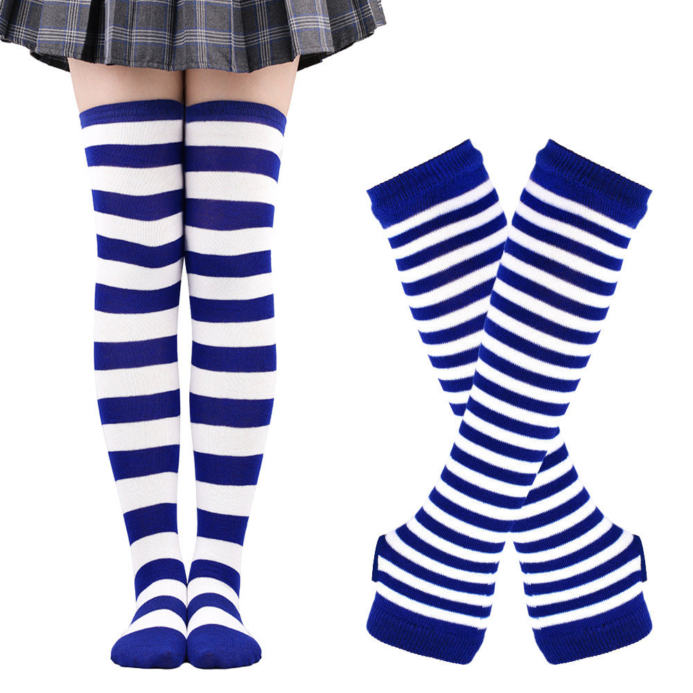 Wholesale Halloween Christmas Funny Striped Gloves Long Socks Set