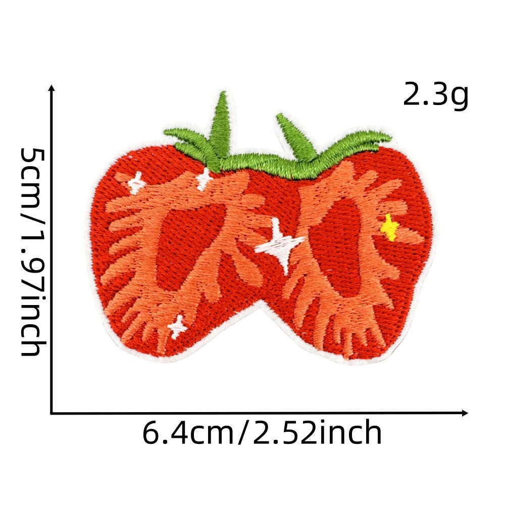 Wholesale Cute Pink Strawberry Cloth Patch Bear Ice Cream Embroidery DIY Patches