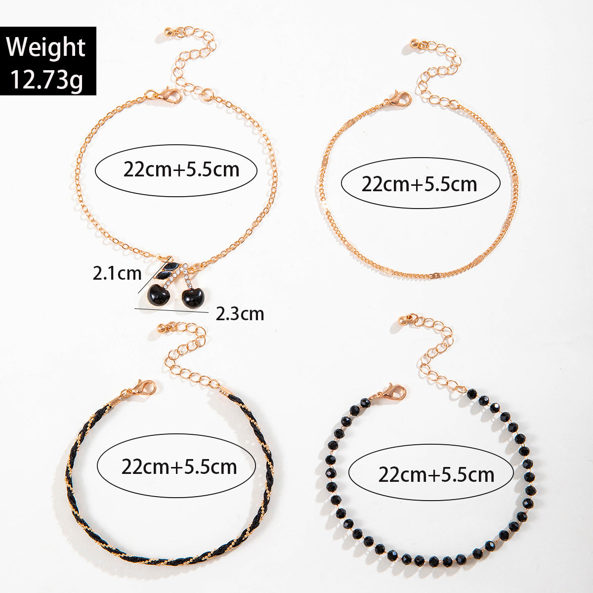 Wholesale  Red Rice Beads Multi-Layered Foot Ornaments