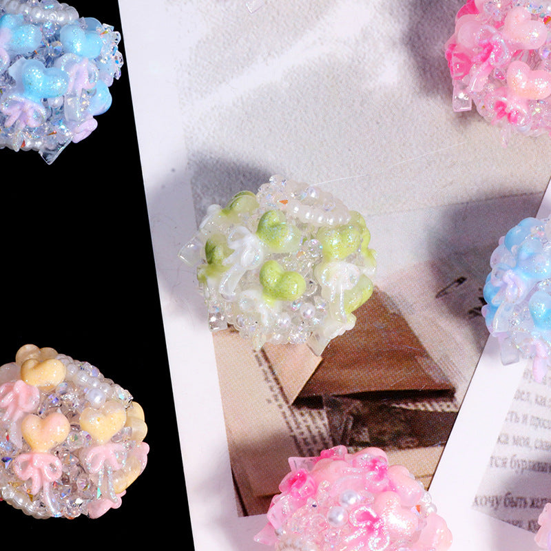 Wholesale 6pcs/pack Flash sand polymer clay straight hole loose beads DIY accessories