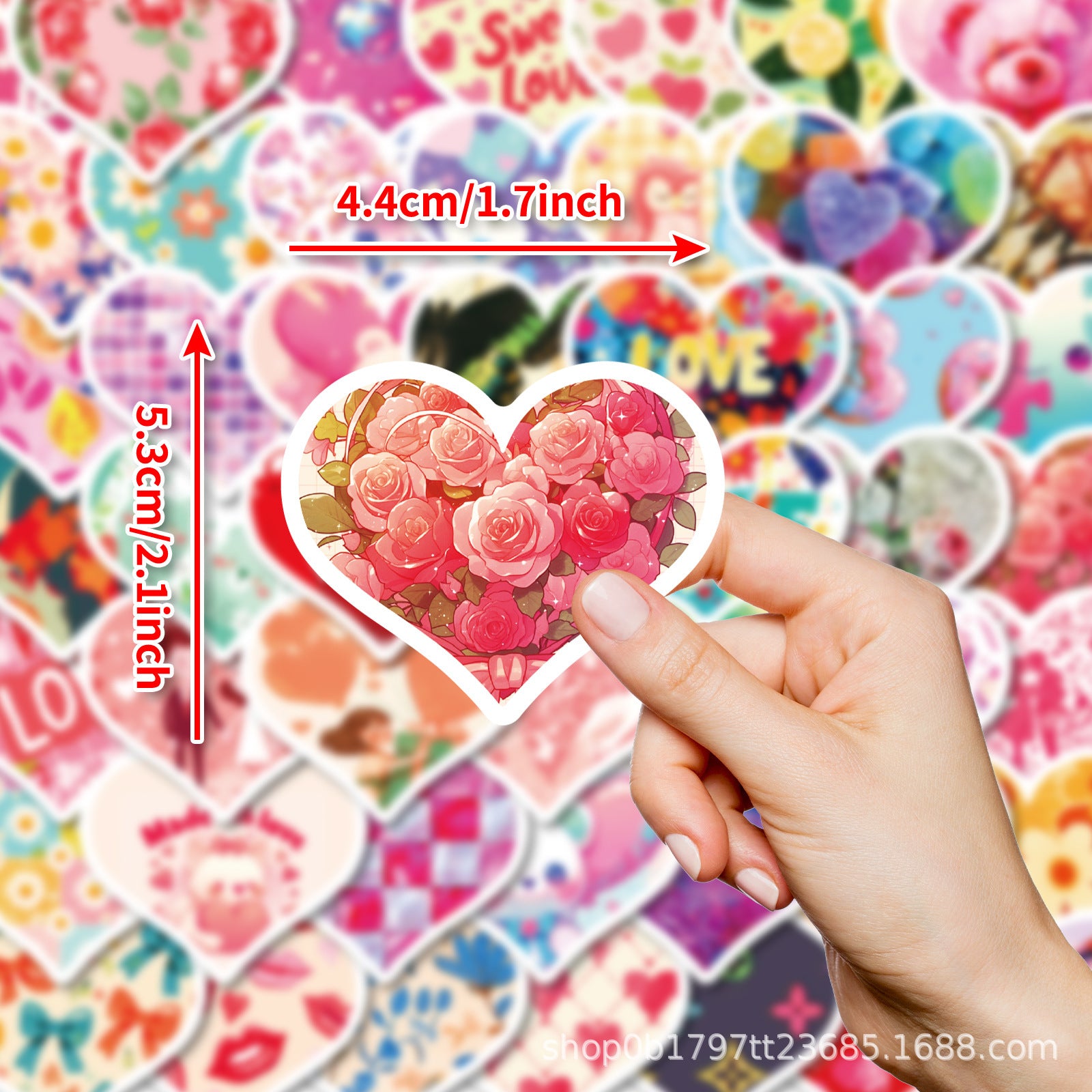 Wholesale 50pcs Cartoon Color Love Valentine' s Day Stickers