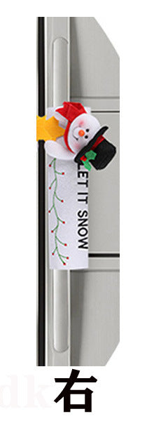 Wholesale 3pcs/pack Fridge Put Gloves Flannel Old Man Snowman Elk Christmas Home Décor