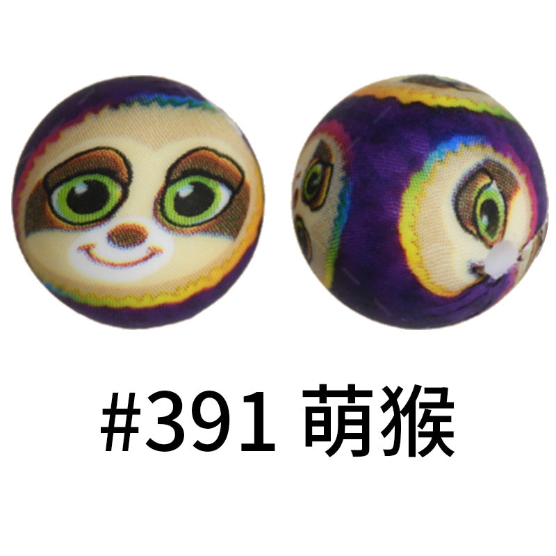 Wholesale 50pcs 16mm Print Silicone Beads Colorful Silicone Water Transfer Beads