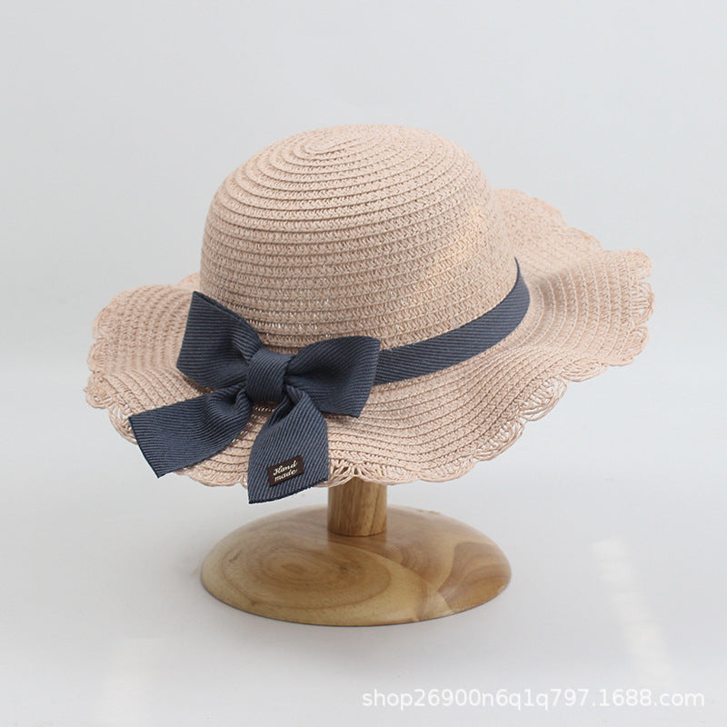 Wholesale Bowknot Sweet and Lovely Paper Grass Kids Hat