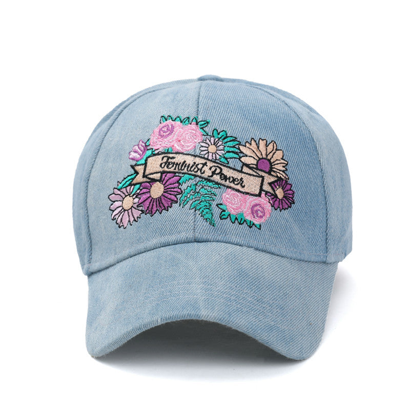 Wholesale Flower Embroidery Retro Cotton Cowboy Hat Baseball Cap