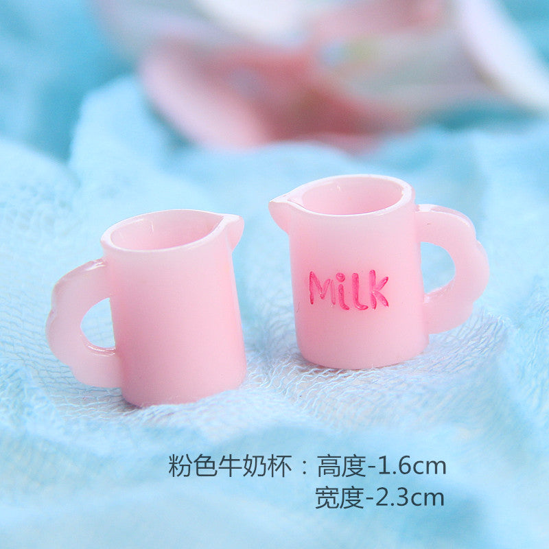 Wholesale Resin Food Play Mini Tea Set Plate Knife and Fork Doll Accessories