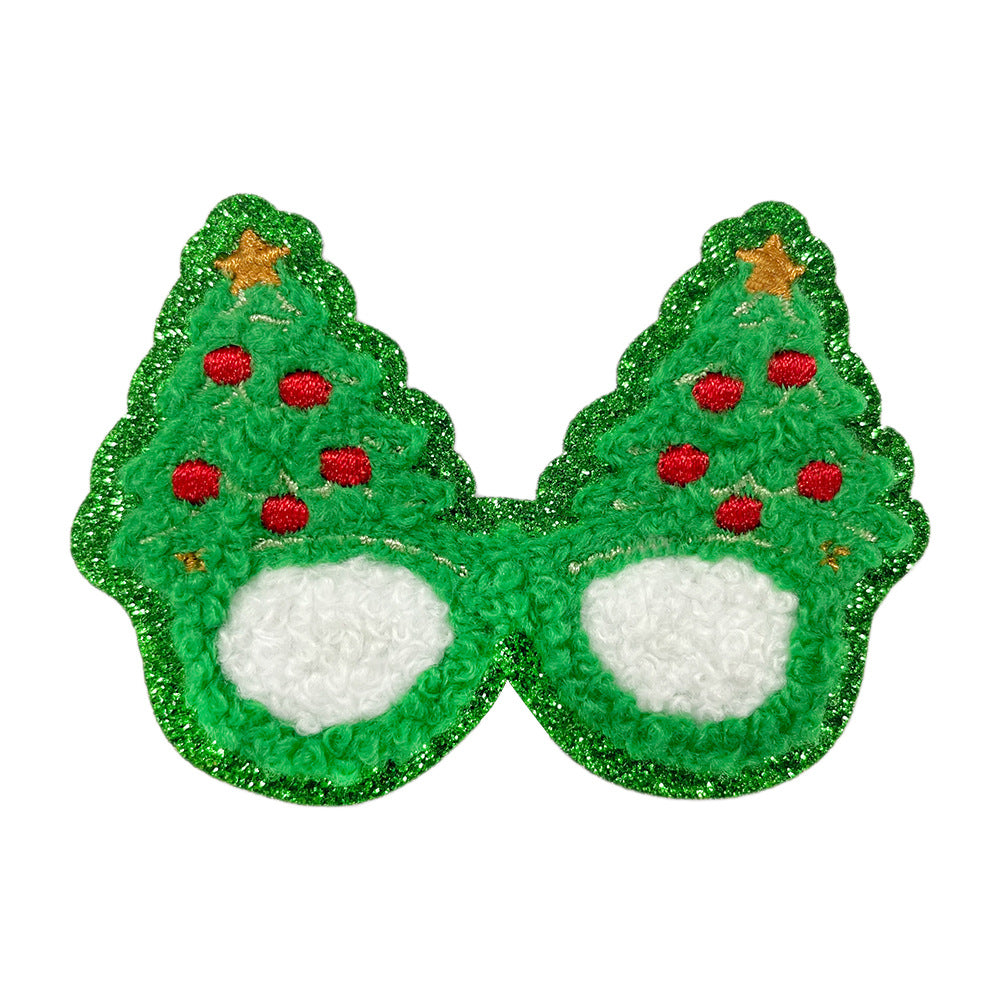 Wholesale Christmas Embroidered Patches Santa Snowman Gingerbread Man Tree Applique For Clothing
