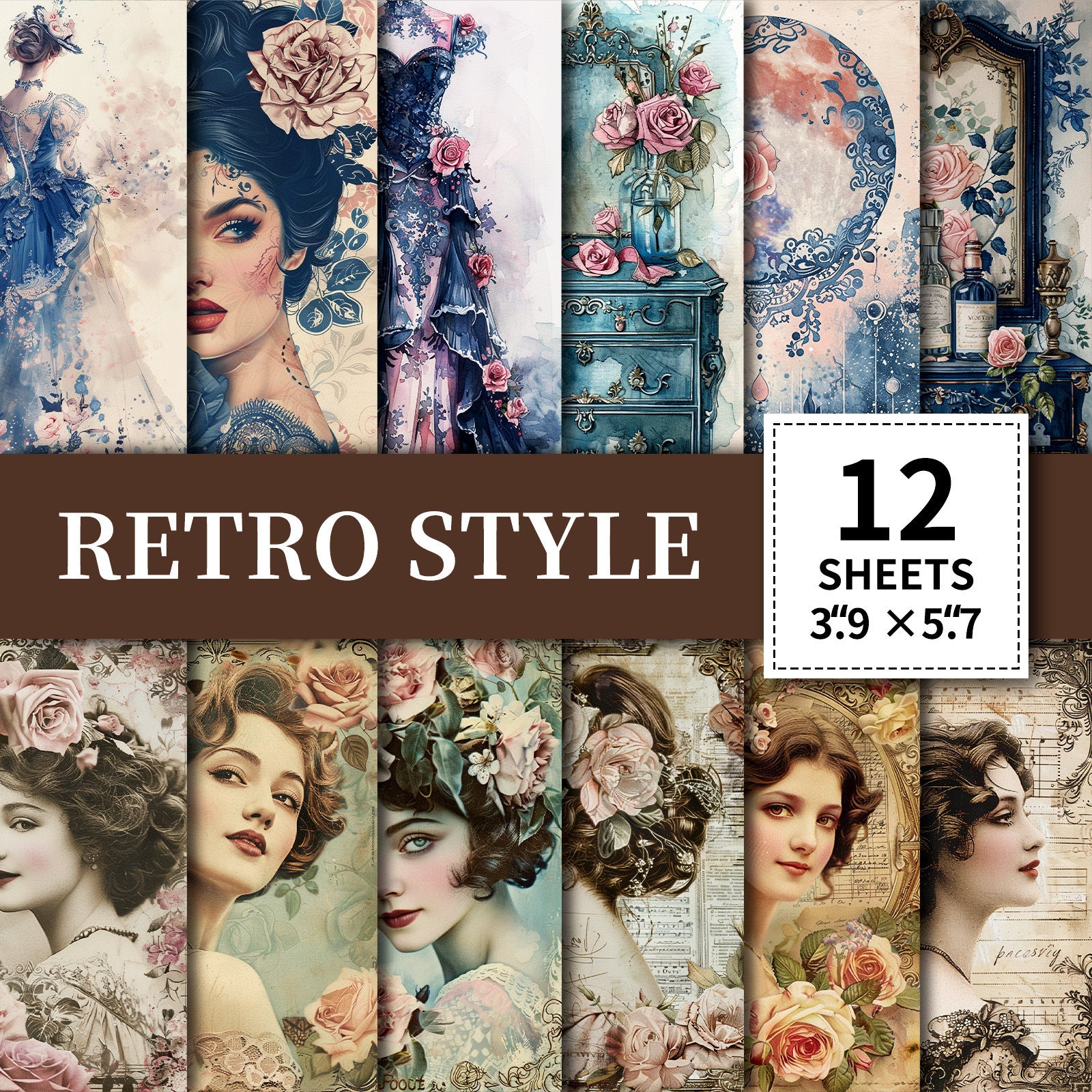 Wholesale Retro series material paper North American style DIY creative notebook background paper