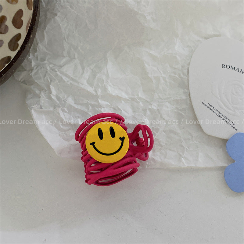 Wholesale Color Smiley Face Mixed Material Hair Clips