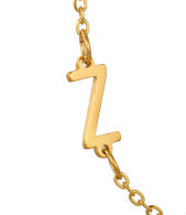 Wholesale 26 Alphabet Gold Up and Down Hole Stainless Steel Necklace