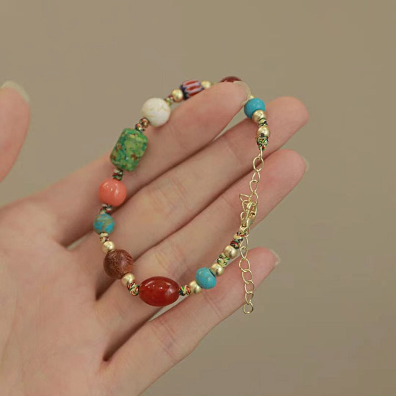 Wholesale Pendant Colorful Beads Braided Rope Bracelet