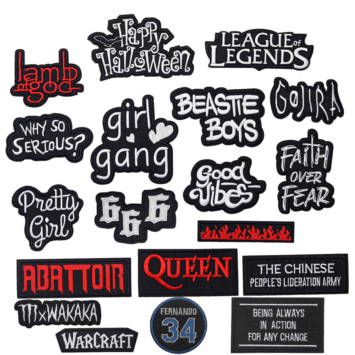 Wholesale Black And White Embroidered Letter Patches Set Of 16 For Clothes Bags Towels Fashion Decorative Gift Resale