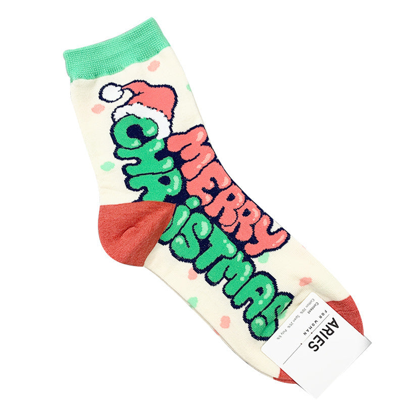 Wholesale 2023 Autumn and Winter New Christmas Mid-tube Cotton Socks