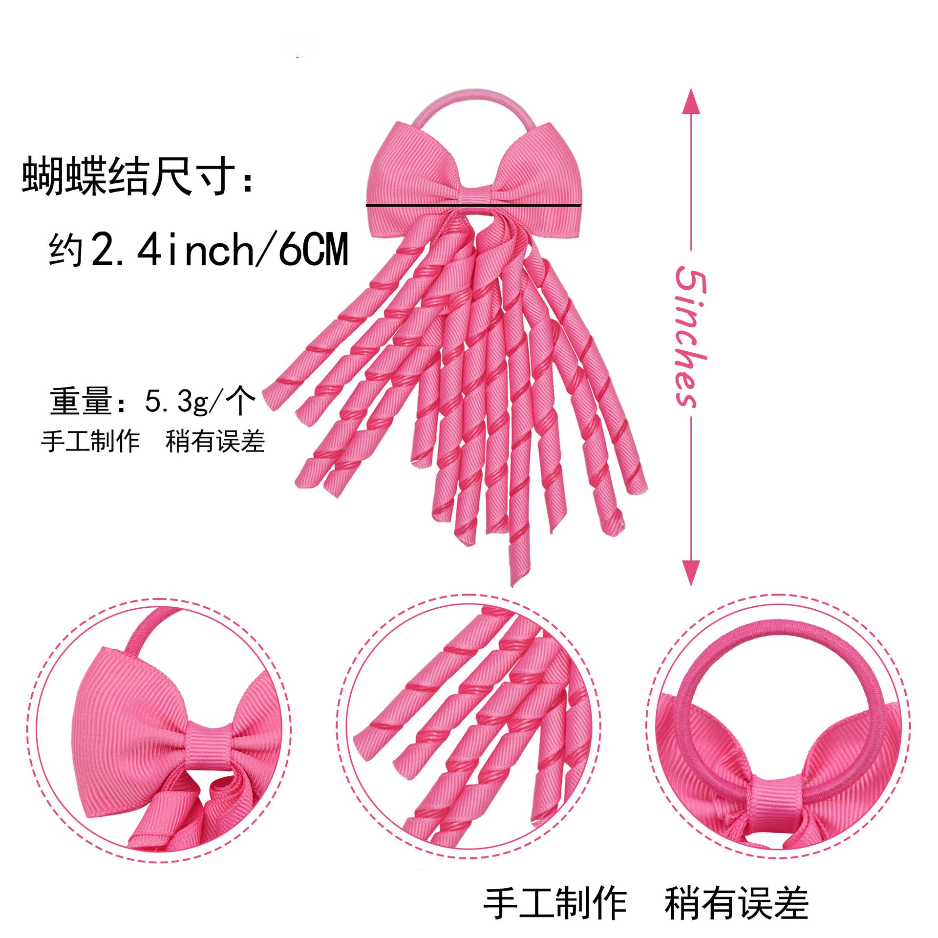 Wholesale bow rubber band roll thread belt Christmas headdress