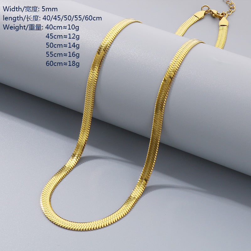 Wholesale Women's Gold Titanium Steel Chain Decoration Necklace