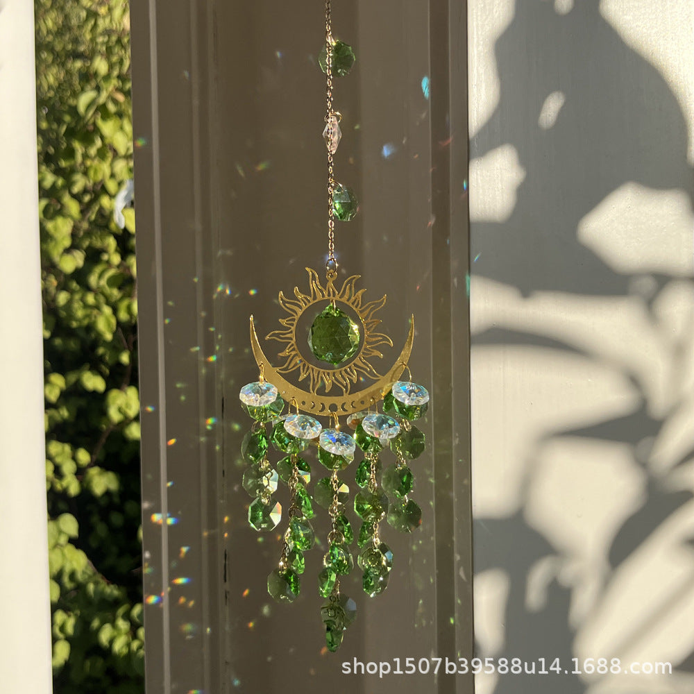 Wholesale Devil' s Eye Sun Moon Crystal Wind Chime