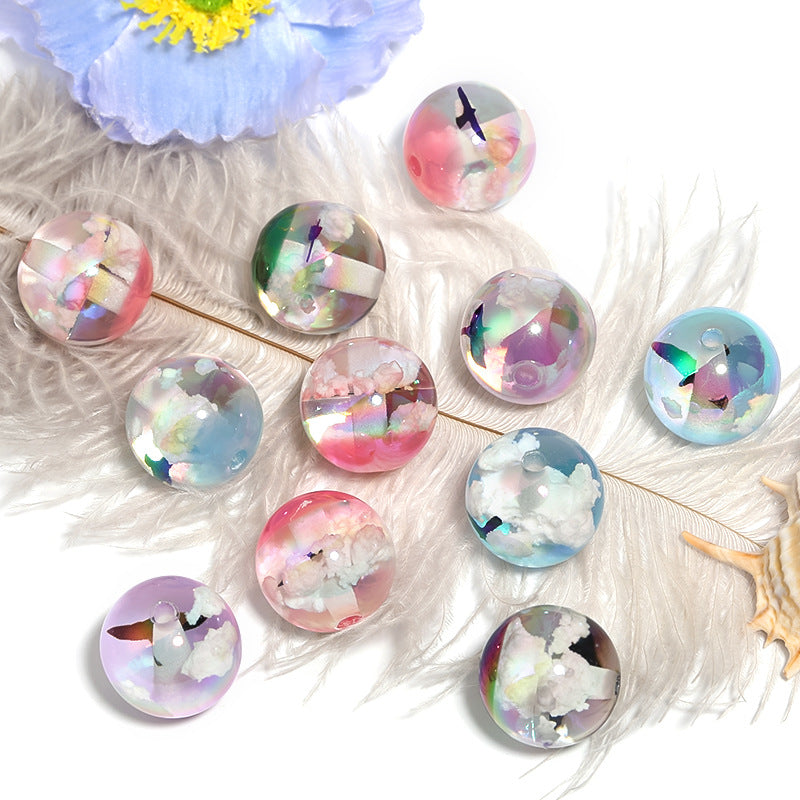 Wholesale 25pcs 20mm High Transparency Color Cloud Seagull Resin DIY Beads
