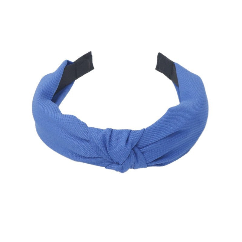 Wholesale Solid Color Knotted Fabric Wide Edge Headband