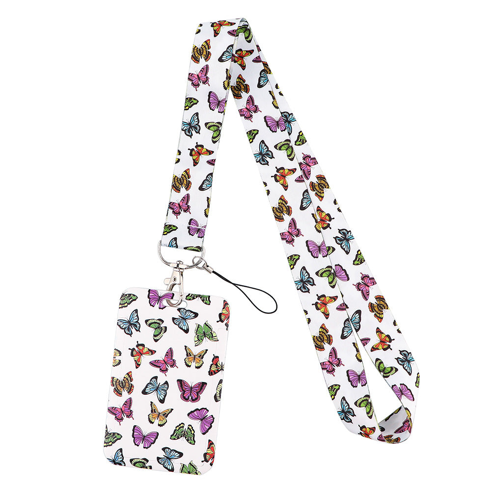 Wholesale Butterfly Mobile Phone Strap Meal Card Bus Access Card Work Stationery Mobile Phone Hard Card Case