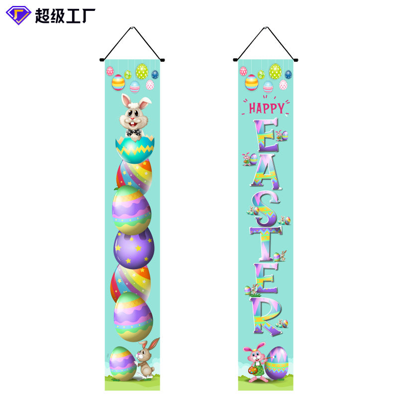 Wholesale Easter Party Decoration Egg Bunny Door Curtain