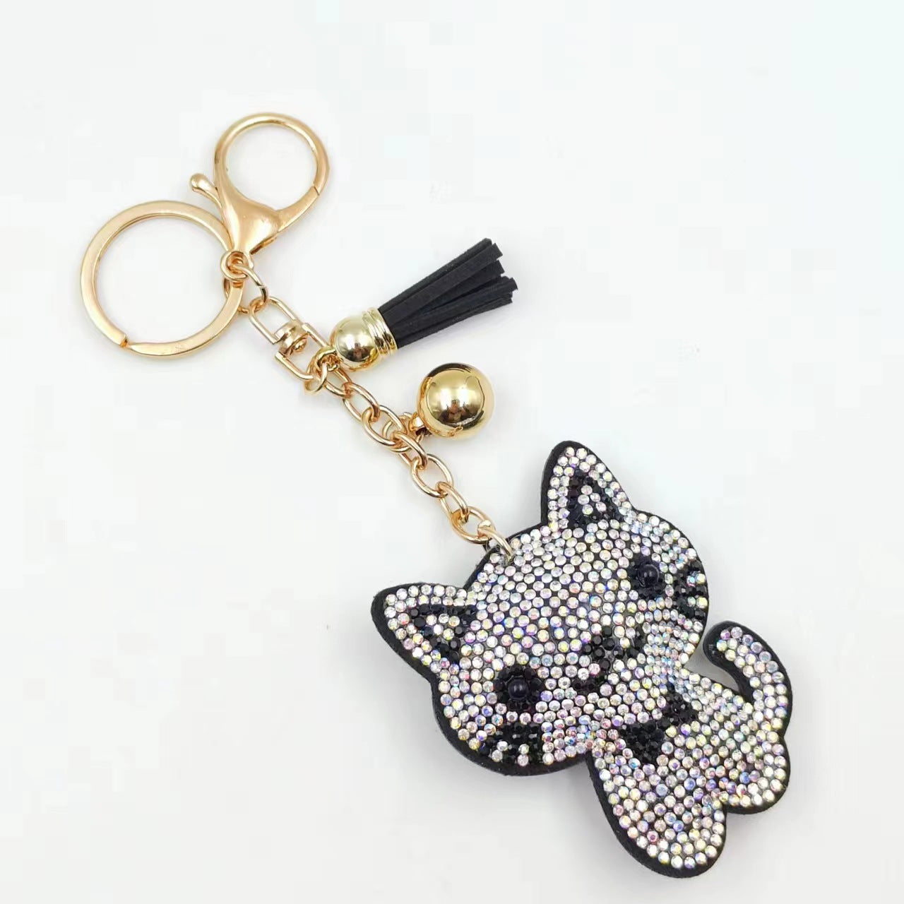 Wholesale 12pcs Creative Cartoon Kitten Diamond Keychain