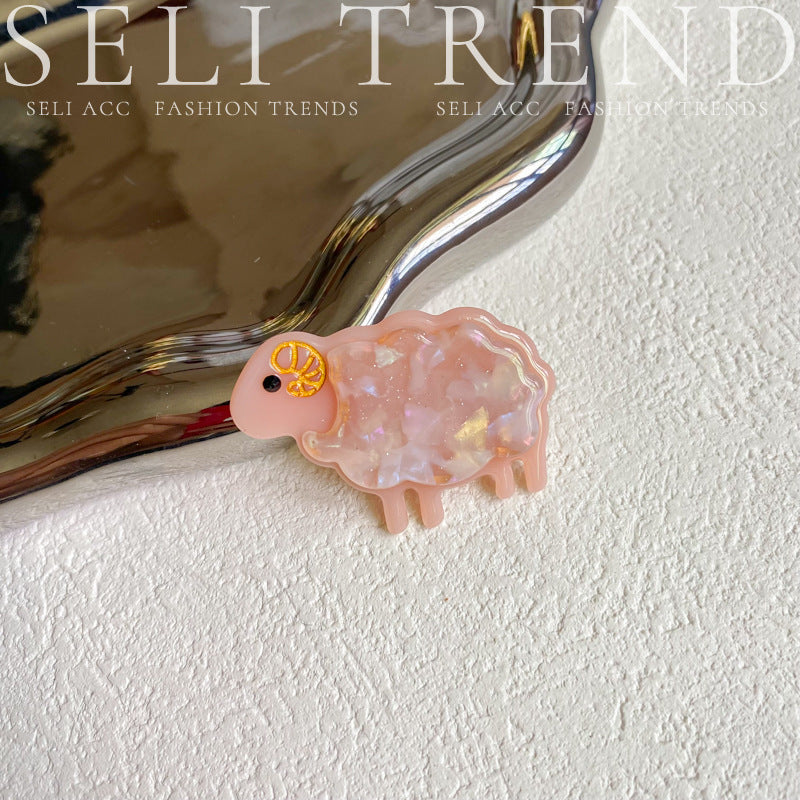 Wholesale Lamb Girl Cute Acetate Grip Clip