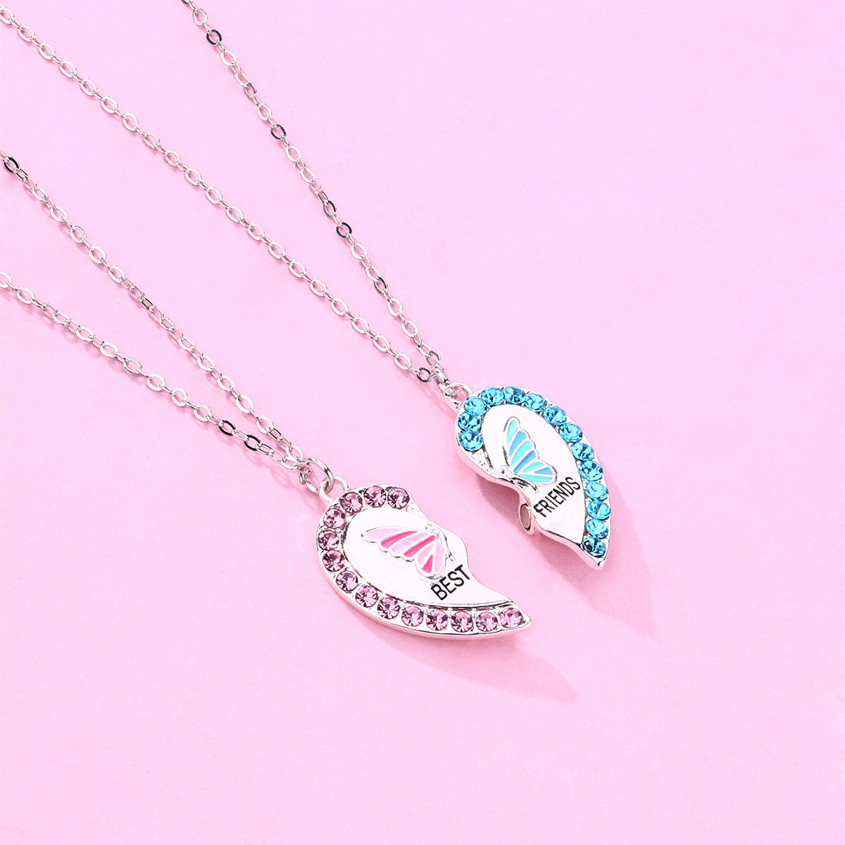 Wholesale  Butterfly Love necklace  magnet stone necklace alloy necklace