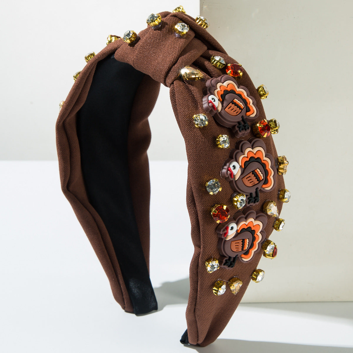 Wholesale Thanksgiving Mesh Fabric Diamond-encrusted Pumpkin Hair Ornament