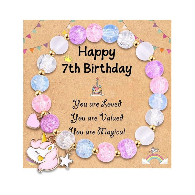 Wholesale Easter Explosion Beads Unicorn Rabbit  Pendant Elastic Bracelet